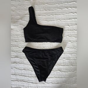 Black One-Shoulder Bikini Set